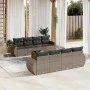 Set de muebles de jardín 9 pzas y cojines ratán sintético gris de , Conjuntos de jardín - Ref: Foro24-3253487, Precio: 597,90...