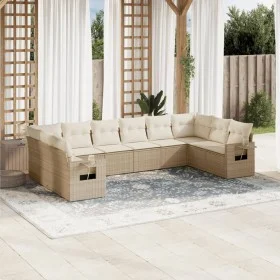 Gartensofa-Set mit beigen Kissen, 10-teilig, synthetisches Rattan von , Gartensets - Ref: Foro24-3253005, Preis: 687,76 €, Ra...