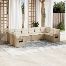 Juego de sofás jardín con cojines beige 10 pzas ratán sintético de , Conjuntos de jardín - Ref: Foro24-3253005, Precio: 664,4...