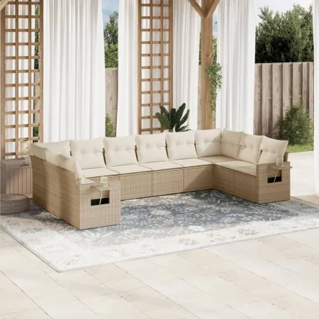 Gartensofa-Set mit beigen Kissen, 10-teilig, synthetisches Rattan von , Gartensets - Ref: Foro24-3253005, Preis: 676,79 €, Ra...