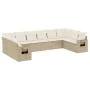 Garden sofa set with beige cushions 10 pieces synthetic rattan by , Garden sets - Ref: Foro24-3253005, Price: 688,44 €, Disco...