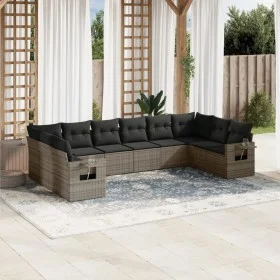 10-teilige Gartensofagarnitur mit grauen synthetischen Rattankissen von , Gartensets - Ref: Foro24-3253007, Preis: 615,95 €, ...