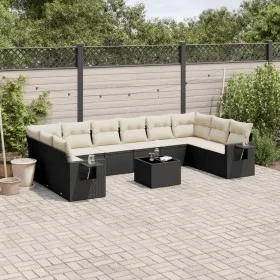 11-piece garden sofa set and black synthetic rattan cushions by , Garden sets - Ref: Foro24-3253013, Price: 645,37 €, Discoun...