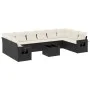 Set de sofás de jardín 11 pzas y cojines ratán sintético negro de , Conjuntos de jardín - Ref: Foro24-3253013, Precio: 644,63...