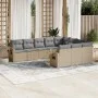 Gartensofa-Set mit beigen Kissen, 10-teilig, synthetisches Rattan von , Gartensets - Ref: Foro24-3253026, Preis: 639,65 €, Ra...