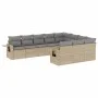 Gartensofa-Set mit beigen Kissen, 10-teilig, synthetisches Rattan von , Gartensets - Ref: Foro24-3253026, Preis: 639,65 €, Ra...