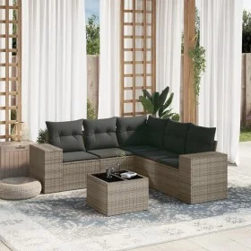 6-teiliges Gartenmöbel-Set und graue synthetische Rattankissen von , Gartensets - Ref: Foro24-3254897, Preis: 399,01 €, Rabat...