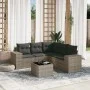 6-teiliges Gartenmöbel-Set und graue synthetische Rattankissen von , Gartensets - Ref: Foro24-3254897, Preis: 399,01 €, Rabat...