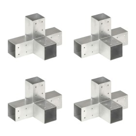 Post connectors in X 4 pcs galvanized metal 71x71 mm by vidaXL, fence posts - Ref: Foro24-145460, Price: 82,32 €, Discount: %