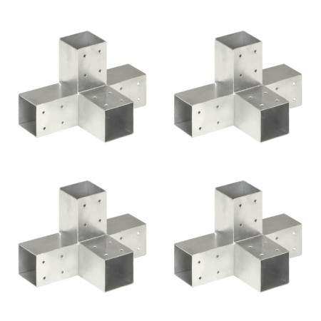Post connectors in X 4 pcs galvanized metal 71x71 mm by vidaXL, fence posts - Ref: Foro24-145460, Price: 82,32 €, Discount: %