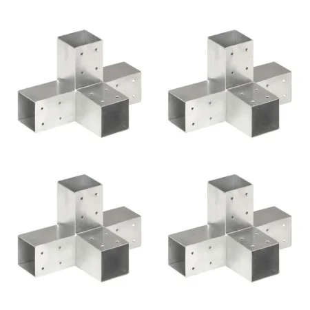 Post connectors in X 4 pcs galvanized metal 71x71 mm by vidaXL, fence posts - Ref: Foro24-145460, Price: 71,35 €, Discount: %