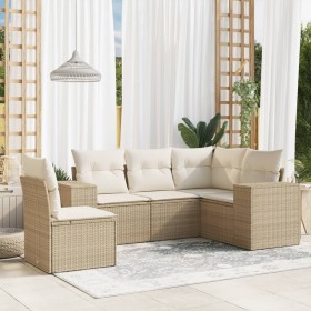 Garden sofa set with cushions 5 pieces beige synthetic rattan by , Garden sets - Ref: Foro24-3222567, Price: 368,77 €, Discou...