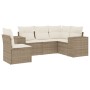 Juego de sofás jardín con cojines 5 pzas ratán sintético beige de , Conjuntos de jardín - Ref: Foro24-3222567, Precio: 368,52...