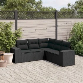 5-teiliges Gartenmöbel-Set und schwarze synthetische Rattankissen von , Gartensets - Ref: Foro24-3222544, Preis: 394,10 €, Ra...