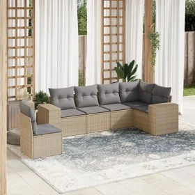 Garden sofa set with cushions 6 pieces beige synthetic rattan by , Garden sets - Ref: Foro24-3222628, Price: 410,70 €, Discou...