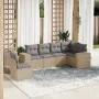 Garden sofa set with cushions 6 pieces beige synthetic rattan by , Garden sets - Ref: Foro24-3222628, Price: 410,70 €, Discou...