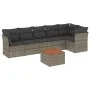 7-piece garden sofa set with gray PE rattan cushions by , Garden sets - Ref: Foro24-3223652, Price: 399,95 €, Discount: %