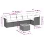 7-piece garden sofa set with gray PE rattan cushions by , Garden sets - Ref: Foro24-3223652, Price: 399,95 €, Discount: %