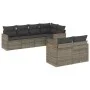7-piece garden sofa set with gray PE rattan cushions by , Garden sets - Ref: Foro24-3258546, Price: 458,32 €, Discount: %