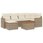 7-piece garden sofa set and beige synthetic rattan cushions by , Garden sets - Ref: Foro24-3258586, Price: 468,58 €, Discount: %
