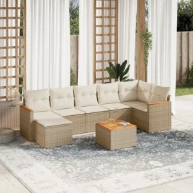Garden sofa set with beige cushions 8 pcs PE rattan by , Garden sets - Ref: Foro24-3258600, Price: 528,72 €, Discount: %