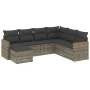 7-piece garden sofa set with gray PE rattan cushions by , Garden sets - Ref: Foro24-3258609, Price: 425,84 €, Discount: %