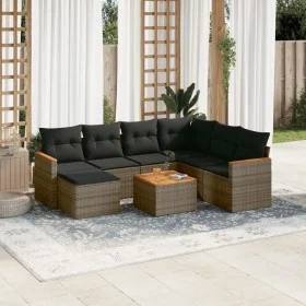 8-piece garden sofa set and gray synthetic rattan cushions by , Garden sets - Ref: Foro24-3258616, Price: 465,54 €, Discount: %
