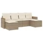 Garden sofa set with cushions 6 pieces beige synthetic rattan by , Garden sets - Ref: Foro24-3258621, Price: 411,04 €, Discou...