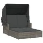 Doppelliege mit Verdeck und grauen synthetischen Rattankissen von , Liegen - Ref: Foro24-365809, Preis: 354,68 €, Rabatt: %