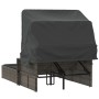 Double lounger with hood and gray synthetic rattan cushions by , Loungers - Ref: Foro24-365809, Price: 382,94 €, Discount: %