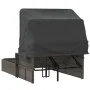 Double lounger with hood and gray synthetic rattan cushions by , Loungers - Ref: Foro24-365809, Price: 354,68 €, Discount: %