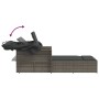 Double lounger with hood and gray synthetic rattan cushions by , Loungers - Ref: Foro24-365809, Price: 382,94 €, Discount: %