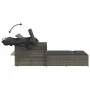 Double lounger with hood and gray synthetic rattan cushions by , Loungers - Ref: Foro24-365809, Price: 354,68 €, Discount: %
