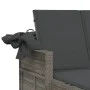 Double lounger with hood and gray synthetic rattan cushions by , Loungers - Ref: Foro24-365809, Price: 354,68 €, Discount: %