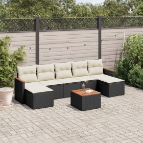 8-teiliges Gartensofa-Set und schwarze synthetische Rattankissen von , Gartensets - Ref: Foro24-3258640, Preis: 422,06 €, Rab...