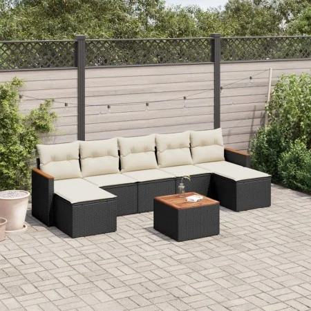 8-piece garden sofa set and black synthetic rattan cushions by , Garden sets - Ref: Foro24-3258640, Price: 423,38 €, Discount: %