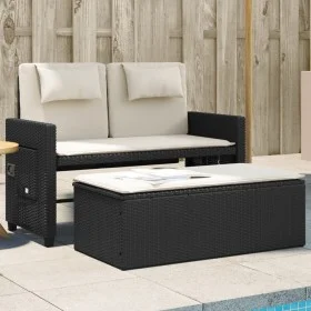 Garden recliner with black synthetic rattan cushions by , garden benches - Ref: Foro24-365816, Price: 321,22 €, Discount: %