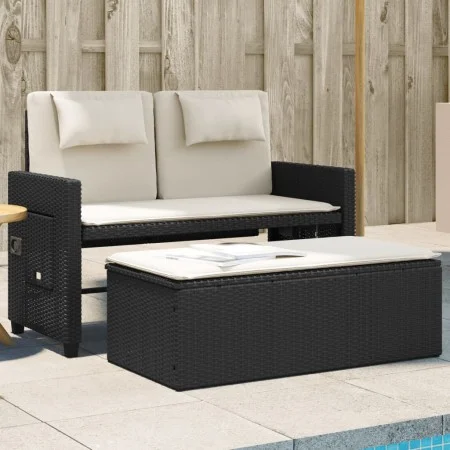 Garden recliner with black synthetic rattan cushions by , garden benches - Ref: Foro24-365816, Price: 321,22 €, Discount: %