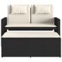 Gartenliege mit schwarzen synthetischen Rattankissen von , Gartenbänke - Ref: Foro24-365816, Preis: 288,60 €, Rabatt: %