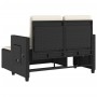 Garden recliner with black synthetic rattan cushions by , garden benches - Ref: Foro24-365816, Price: 288,60 €, Discount: %