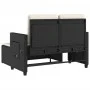 Garden recliner with black synthetic rattan cushions by , garden benches - Ref: Foro24-365816, Price: 321,22 €, Discount: %