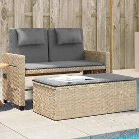 Garden recliner with beige synthetic rattan cushions by , garden benches - Ref: Foro24-365821, Price: 292,19 €, Discount: %
