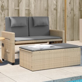Gartenliege mit beigen synthetischen Rattankissen von , Gartenbänke - Ref: Foro24-365821, Preis: 257,38 €, Rabatt: %