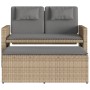 Garden recliner with beige synthetic rattan cushions by , garden benches - Ref: Foro24-365821, Price: 257,38 €, Discount: %
