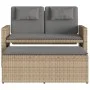 Garden recliner with beige synthetic rattan cushions by , garden benches - Ref: Foro24-365821, Price: 292,19 €, Discount: %