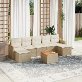 Garden sofa set with beige cushions 8 pcs PE rattan by , Garden sets - Ref: Foro24-3258642, Price: 493,80 €, Discount: %