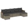 Set de sofás de jardín 7 piezas con cojines ratán PE gris de , Conjuntos de jardín - Ref: Foro24-3258637, Precio: 394,69 €, D...