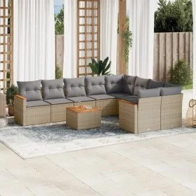Gartensofa-Set mit beigen Kissen, 10-teilig, synthetisches Rattan von , Gartensets - Ref: Foro24-3258713, Preis: 632,20 €, Ra...