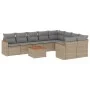 Gartensofa-Set mit beigen Kissen, 10-teilig, synthetisches Rattan von , Gartensets - Ref: Foro24-3258713, Preis: 632,20 €, Ra...