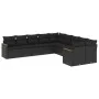 Garden sofa set 10 pieces with black synthetic rattan cushions by , Garden sets - Ref: Foro24-3258751, Price: 623,10 €, Disco...